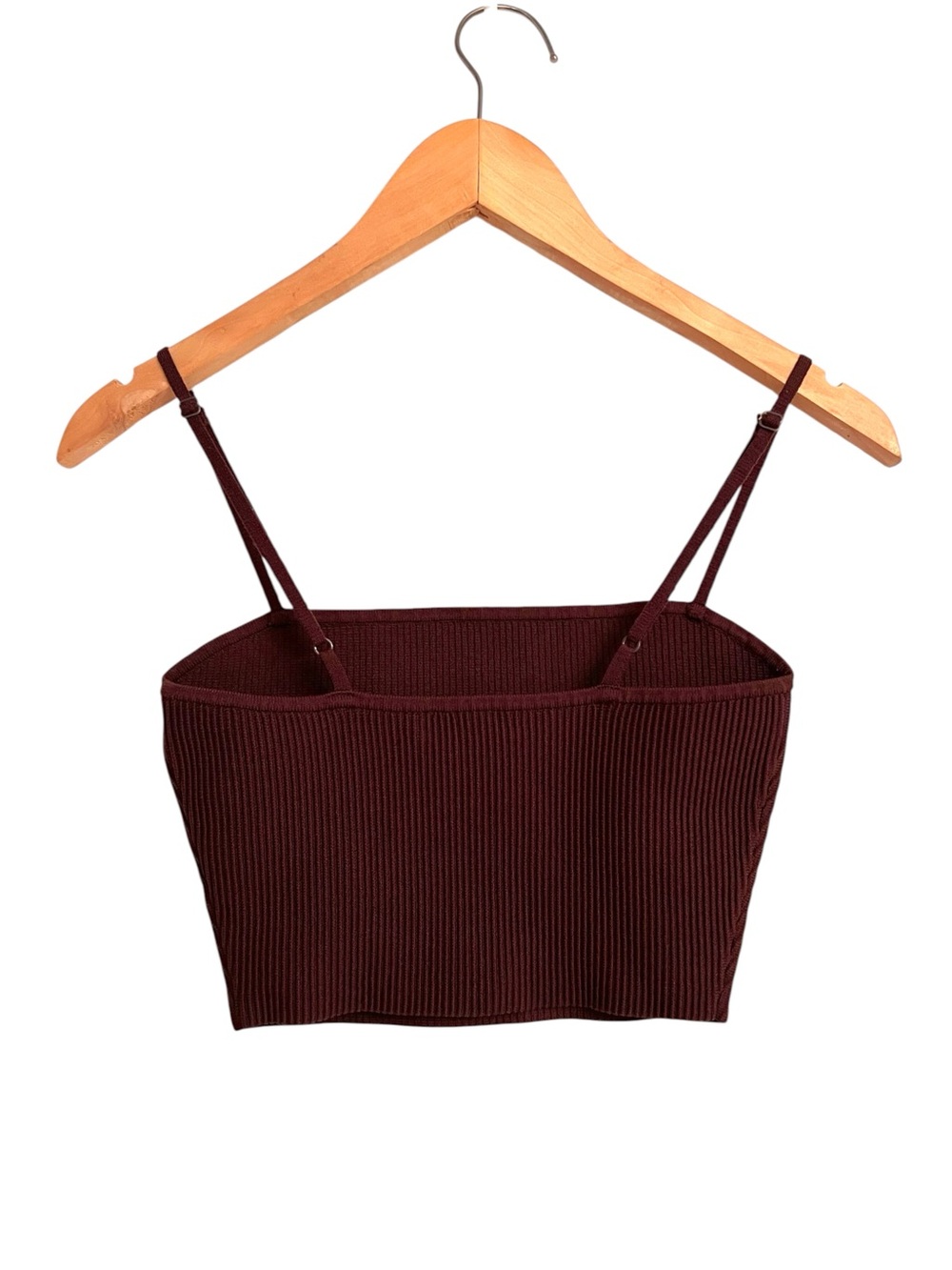 Babaton Sculpt Knit Cami Cropped Tank Top Chocolate Brown Size Small - Picture 4 of 7
